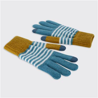 Men's Gloves Blue/ Ochre | The Nancy Smillie Shop - Art, Jewellery & Designer Gifts Glasgow Scotland