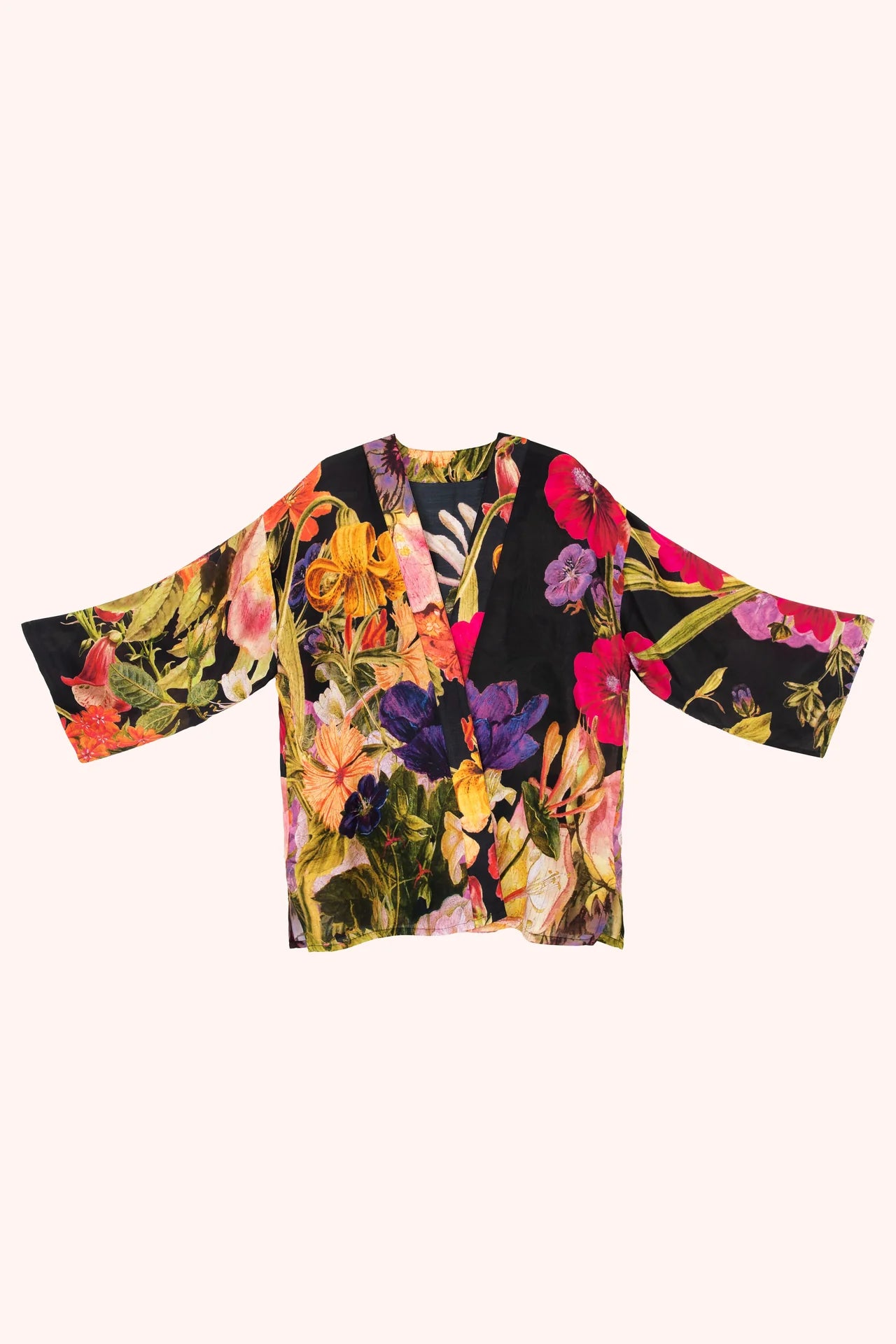 Midnight Posy Mid-length Kimono