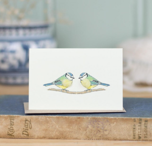 Mini Bluetit Card - The Nancy Smillie Shop - Art, Jewellery & Designer Gifts Glasgow