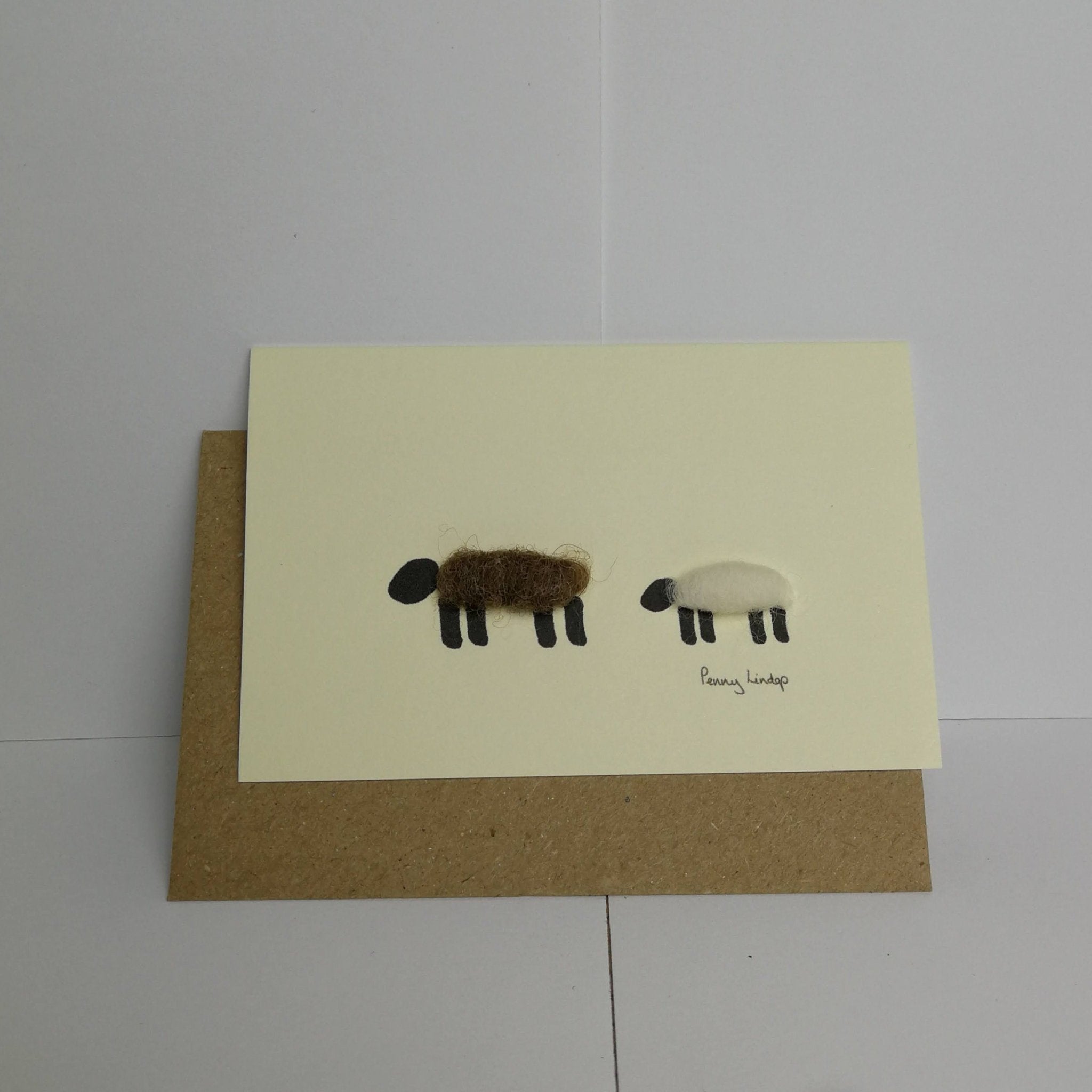 Mini Brown and White Sheep Card - The Nancy Smillie Shop - Art, Jewellery & Designer Gifts Glasgow