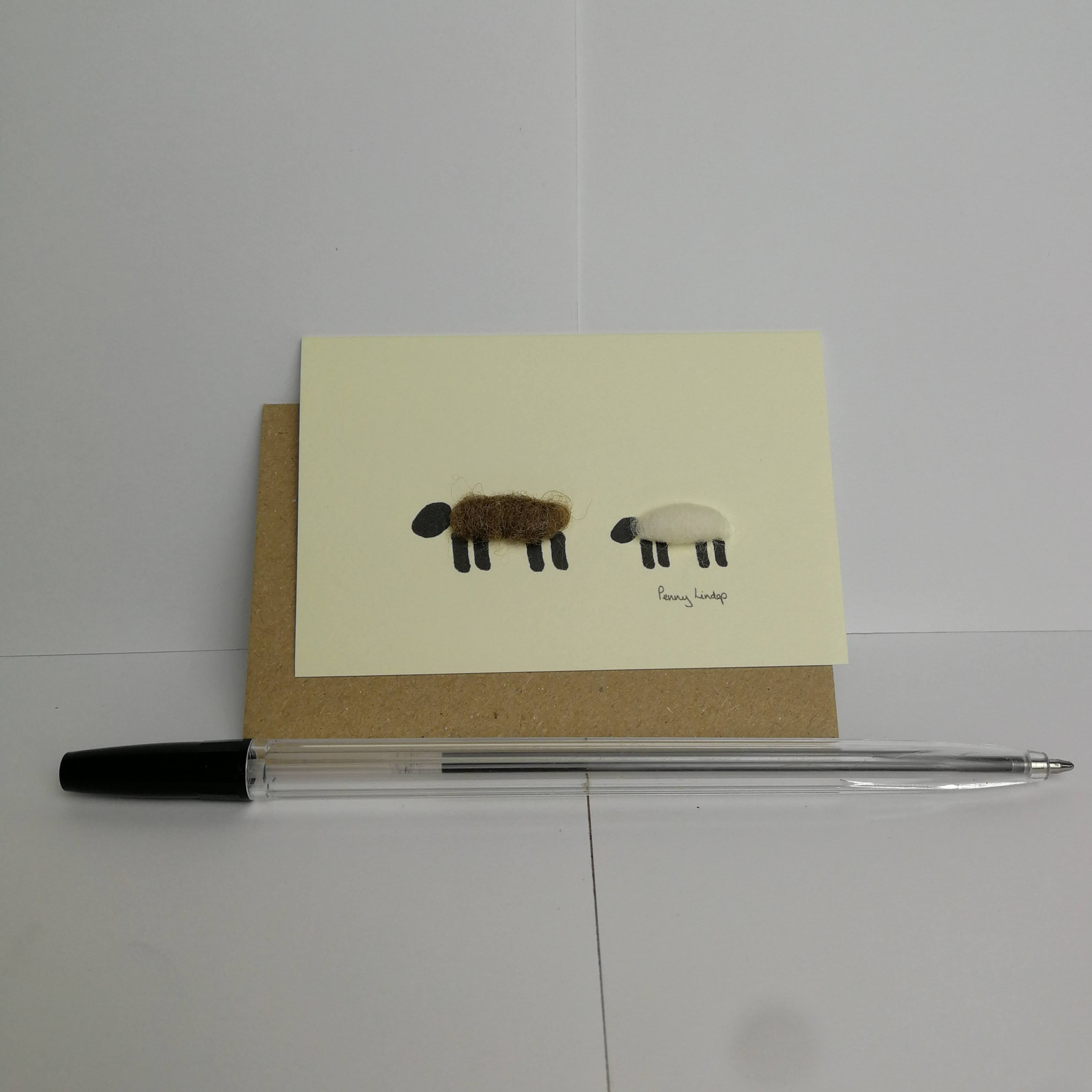 Mini Brown and White Sheep Card - The Nancy Smillie Shop - Art, Jewellery & Designer Gifts Glasgow