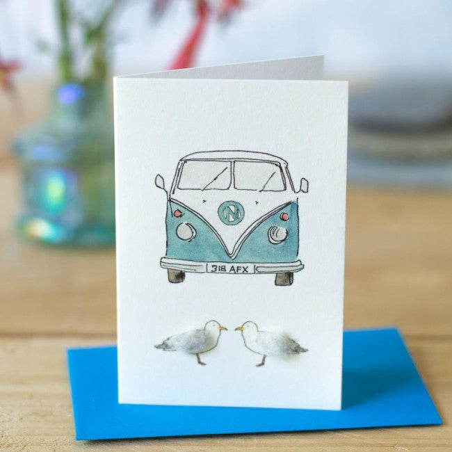 Mini Gull & Camper Van Card - The Nancy Smillie Shop - Art, Jewellery & Designer Gifts Glasgow