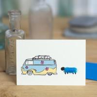 Mini Sheep And Camper Van Card - The Nancy Smillie Shop - Art, Jewellery & Designer Gifts Glasgow