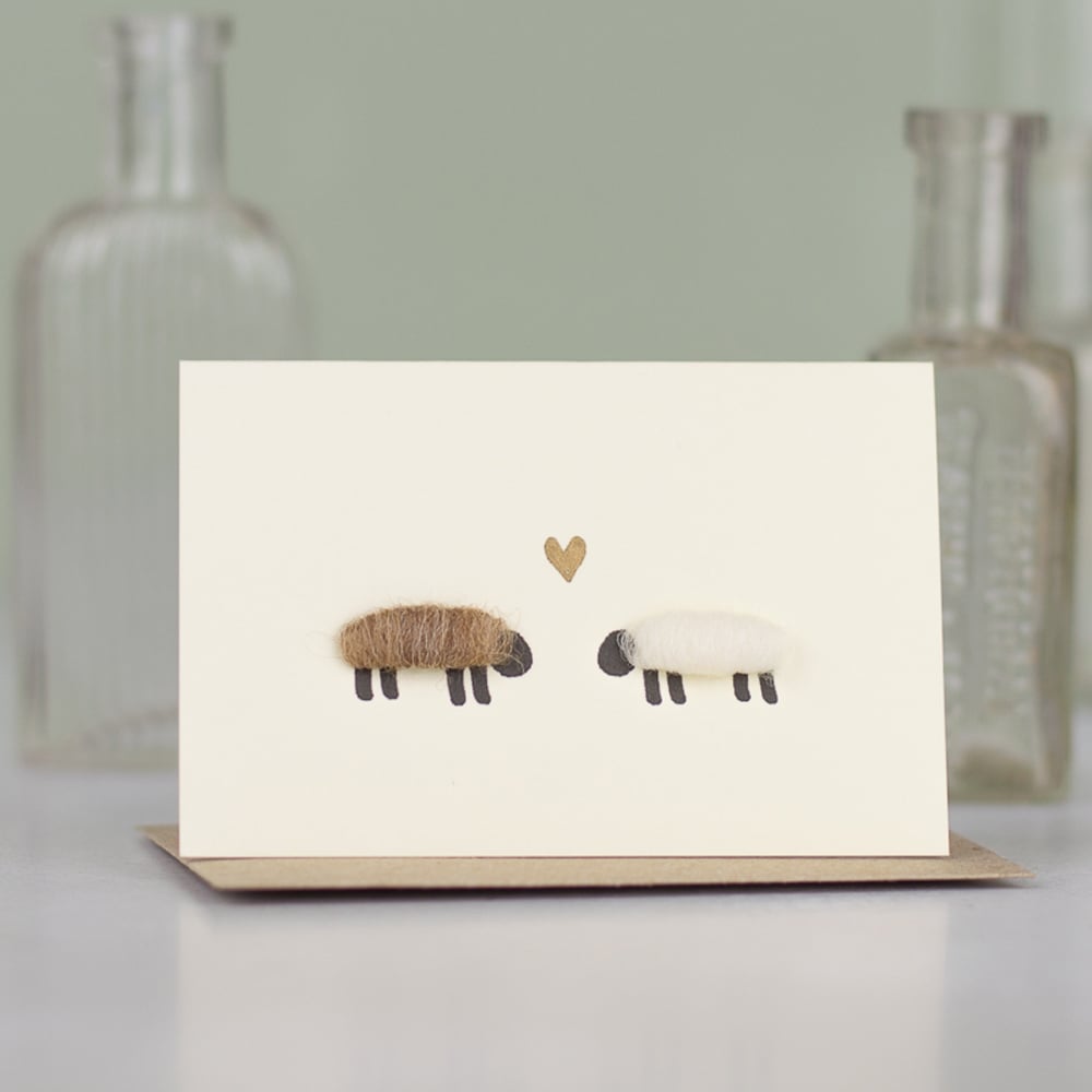 Mini Sheep In Love Card - The Nancy Smillie Shop - Art, Jewellery & Designer Gifts Glasgow