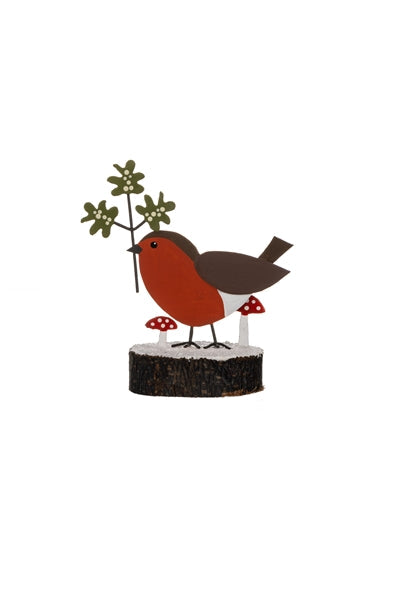 Mistletoe Robin w/ Base - The Nancy Smillie Shop - Art, Jewellery & Designer Gifts Glasgow