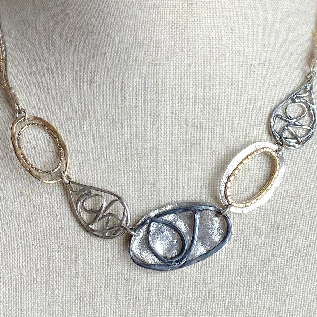 Mixed Metals Necklace - The Nancy Smillie Shop - Art, Jewellery & Designer Gifts Glasgow