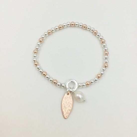 Mixed Pearl & Leaf Bracelet - The Nancy Smillie Shop - Art, Jewellery & Designer Gifts Glasgow