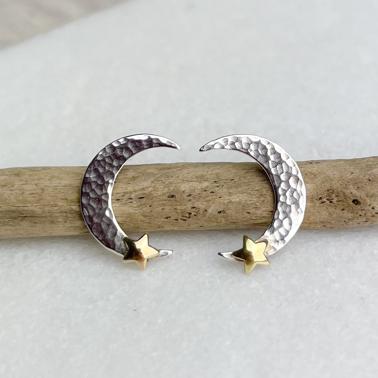 Moon & Star Stud Earrings - The Nancy Smillie Shop - Art, Jewellery & Designer Gifts Glasgow