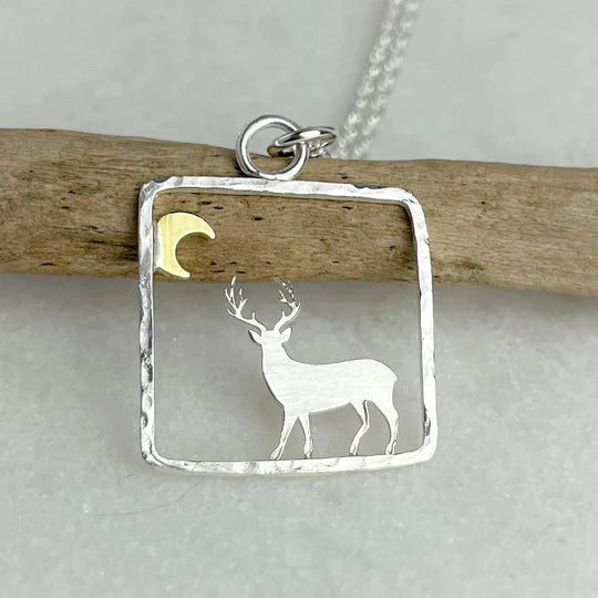 Moonlit Stag Necklace - The Nancy Smillie Shop - Art, Jewellery & Designer Gifts Glasgow