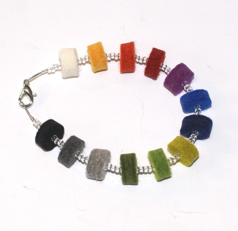 Multi-coloured Felt Bracelet - The Nancy Smillie Shop - Art, Jewellery & Designer Gifts Glasgow