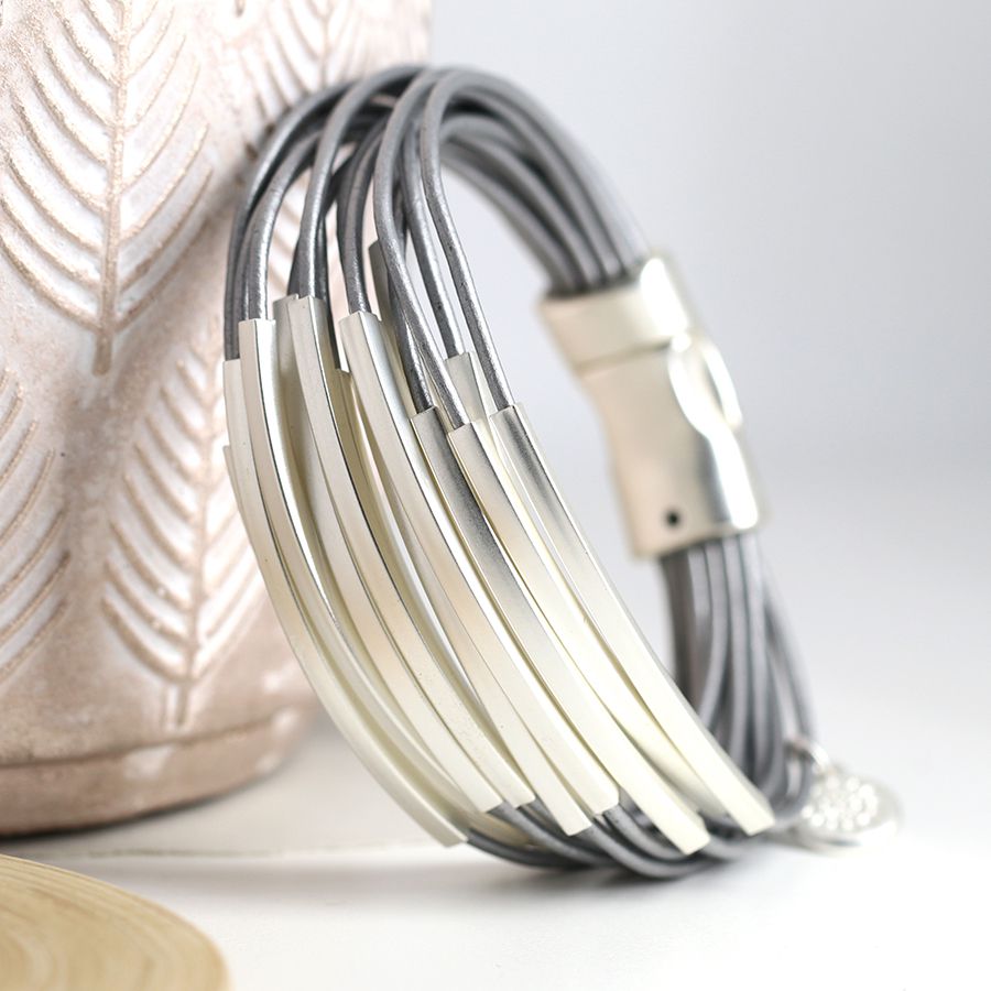 Multistrand Leather Bracelet - The Nancy Smillie Shop - Art, Jewellery & Designer Gifts Glasgow