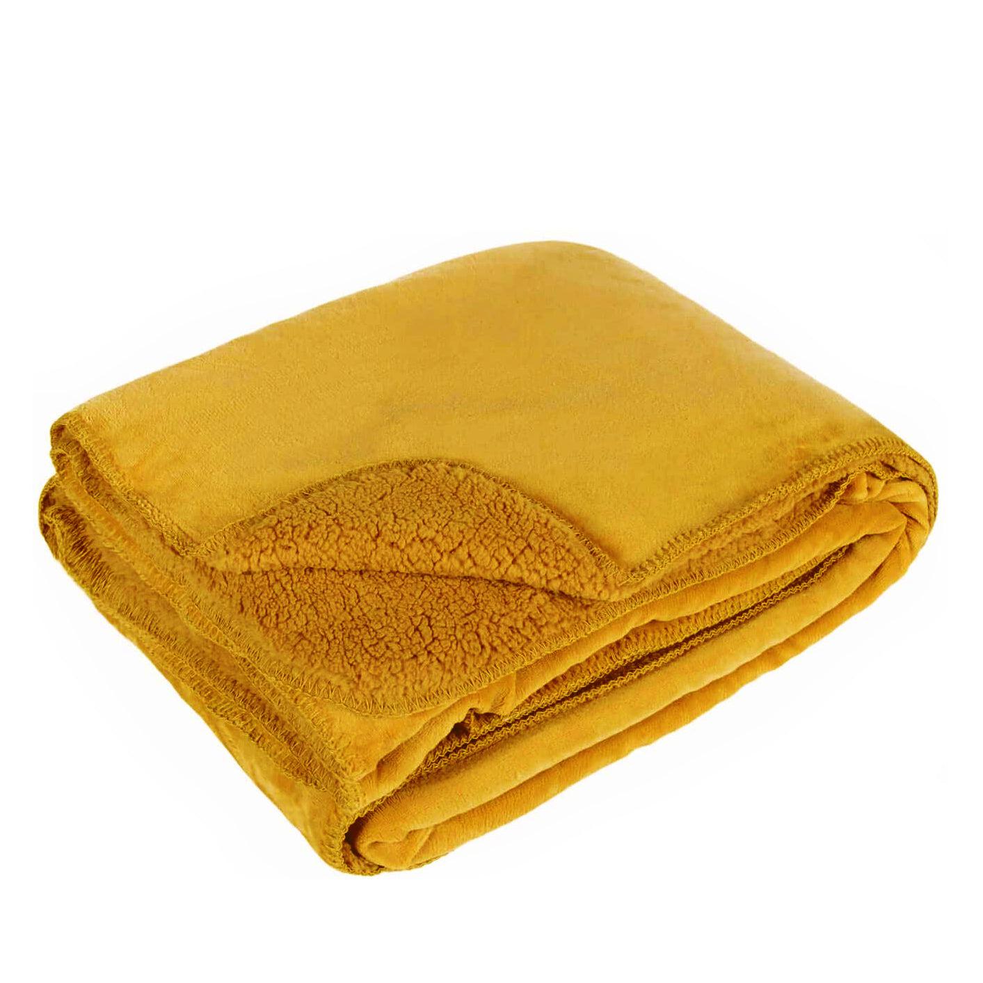 Mustard Softest Fleece Throw - The Nancy Smillie Shop - Art, Jewellery & Designer Gifts Glasgow