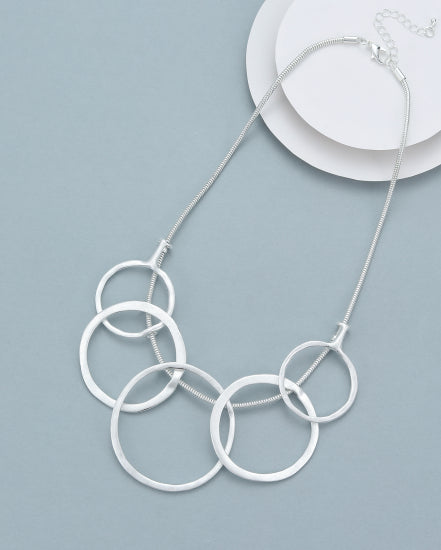 5 Circle Necklace Silver