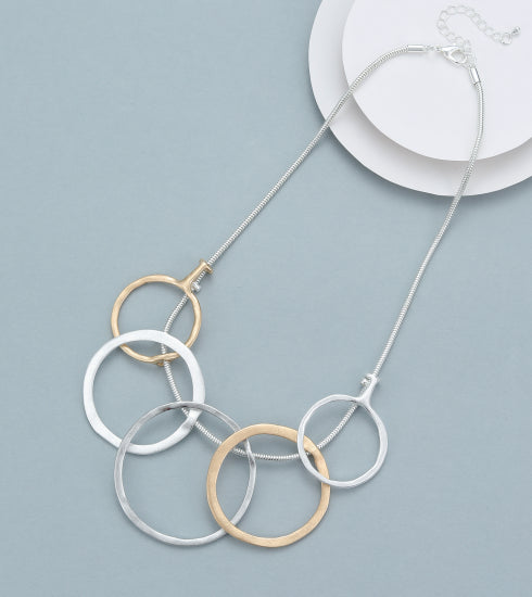 5 Circles Necklace Gold & Silver