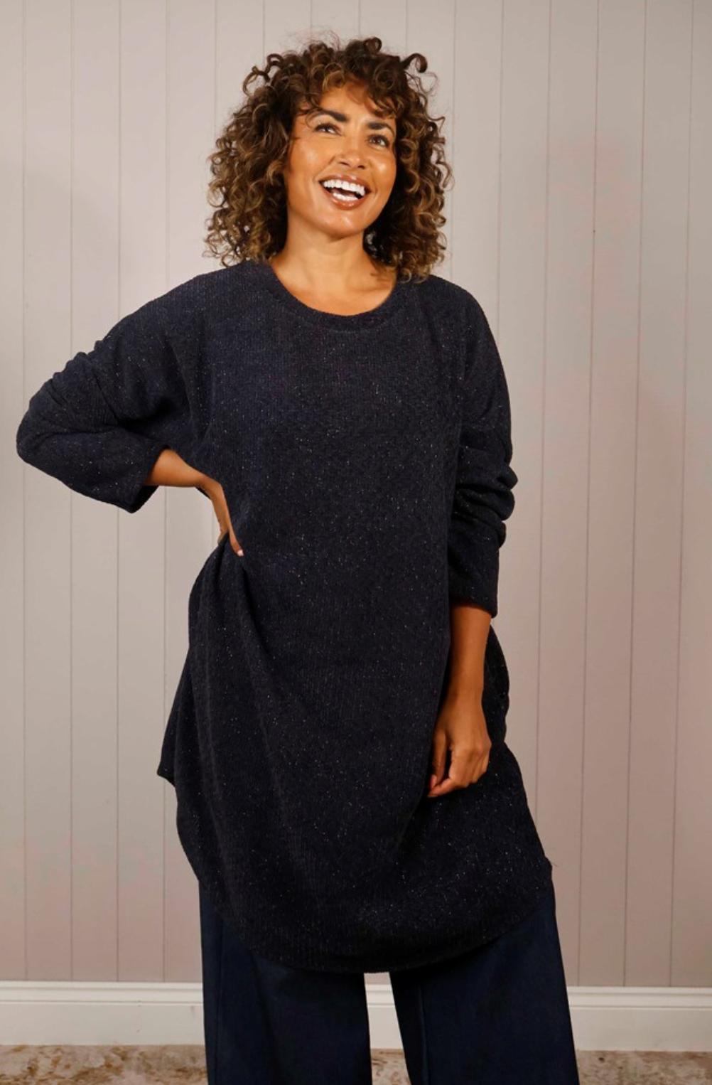 Navy Lana Knitted dress - Clothing - Scotland