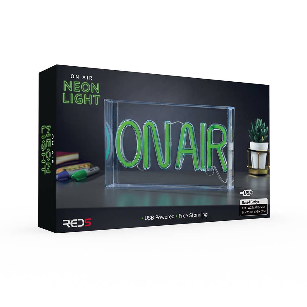 Neon Light - Boxed Green On Air Light in Acrylic Box | The Nancy Smillie Shop - Art, Jewellery & Designer Gifts Glasgow Scotland