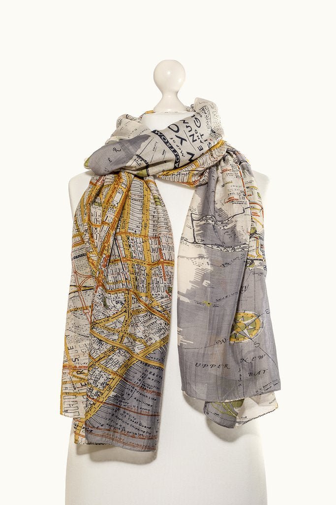 New York Map Scarf - The Nancy Smillie Shop - Art, Jewellery & Designer Gifts Glasgow