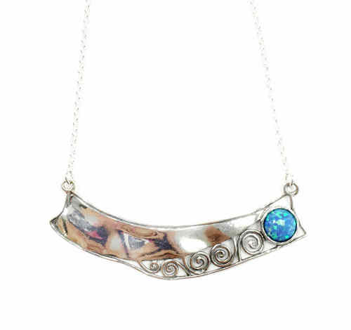 Oblong Silver Opal Necklace - The Nancy Smillie Shop - Art, Jewellery & Designer Gifts Glasgow