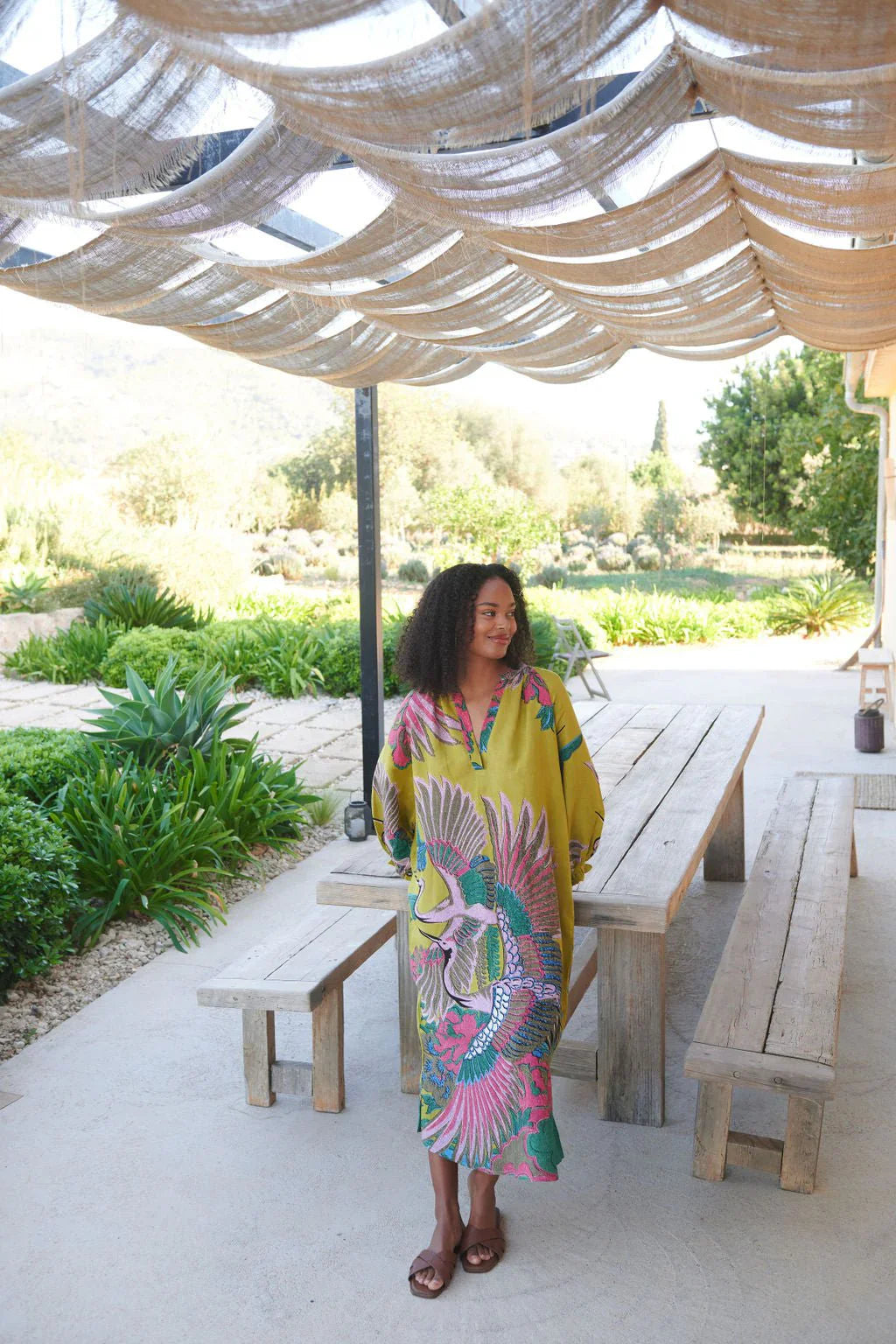 Olive Crane Raglan Dress - M/L - Clothing - Scotland