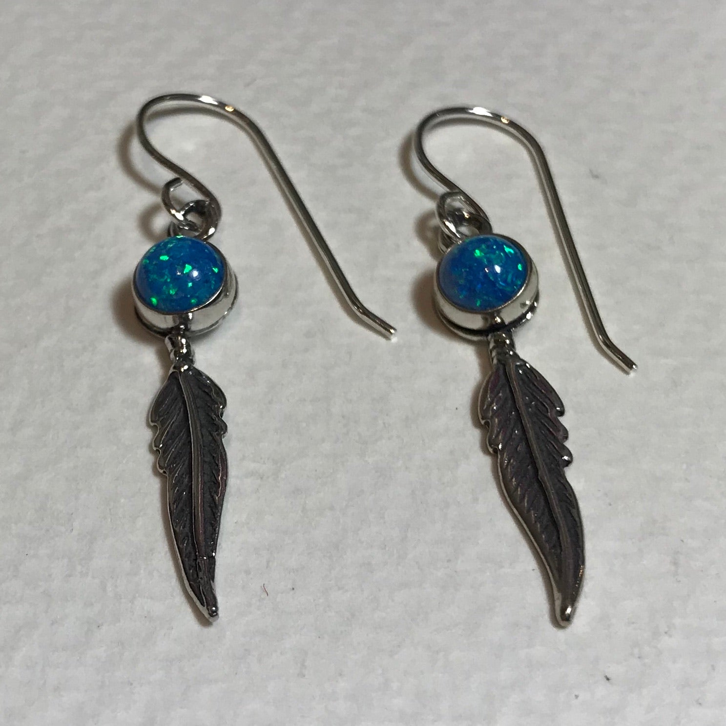 Opal Feather Earrings - The Nancy Smillie Shop - Art, Jewellery & Designer Gifts Glasgow
