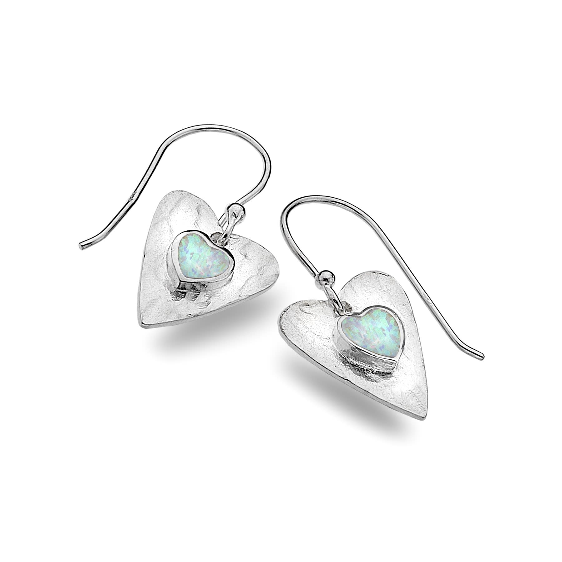 Opal Heart Earrings - The Nancy Smillie Shop - Art, Jewellery & Designer Gifts Glasgow