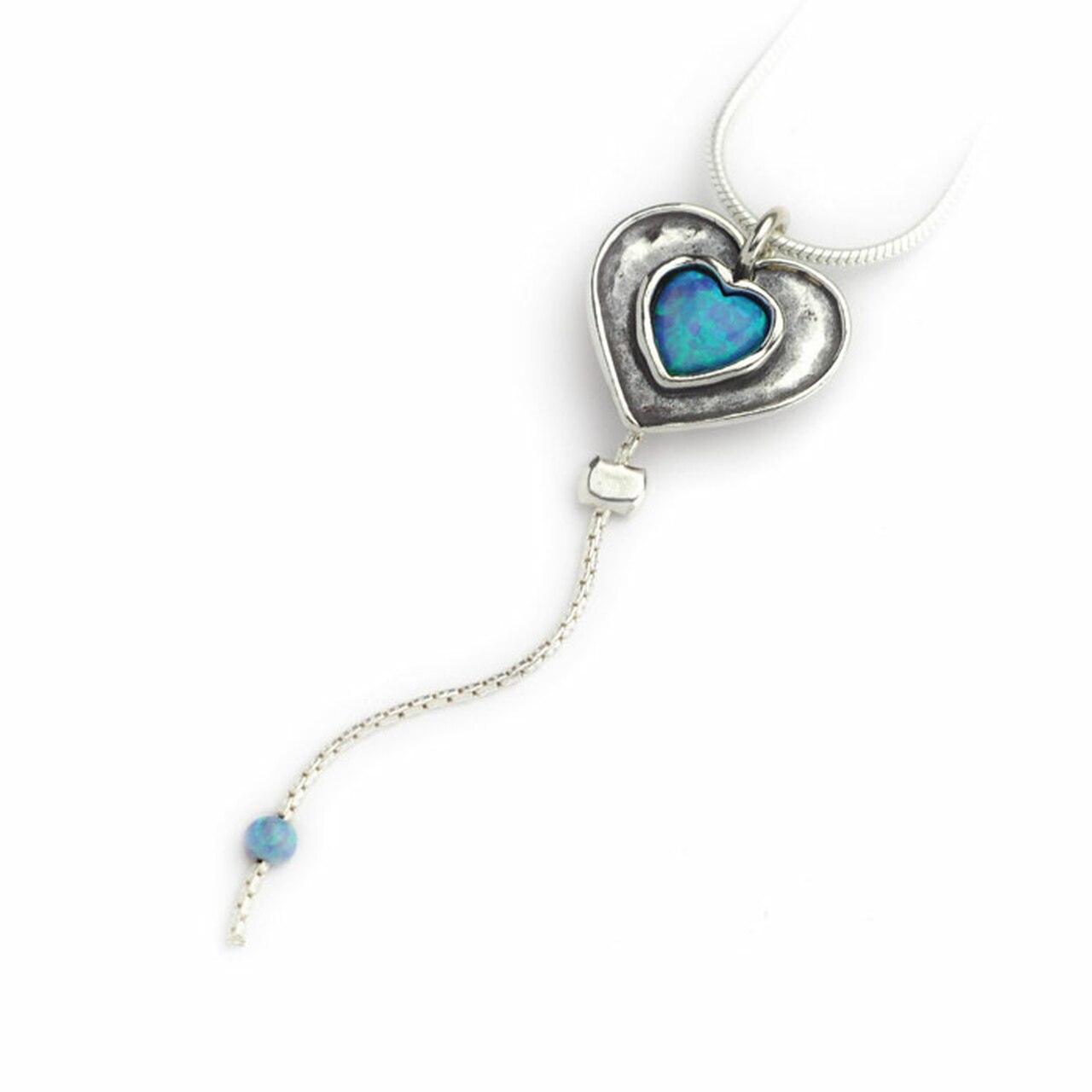 Opal Heart Necklace - The Nancy Smillie Shop - Art, Jewellery & Designer Gifts Glasgow