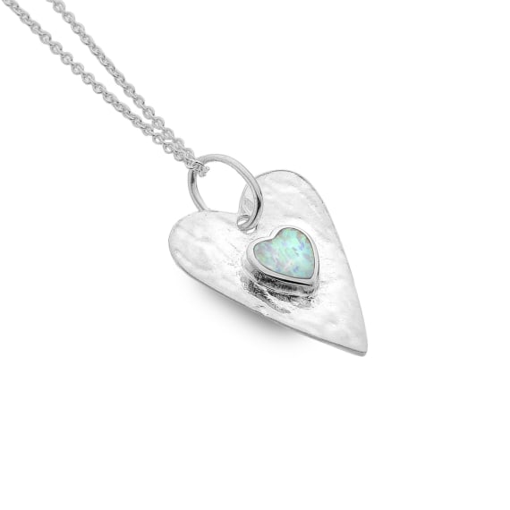 Opal Heart Necklace - The Nancy Smillie Shop - Art, Jewellery & Designer Gifts Glasgow