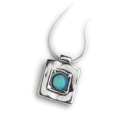 Opal Square Necklace - The Nancy Smillie Shop - Art, Jewellery & Designer Gifts Glasgow