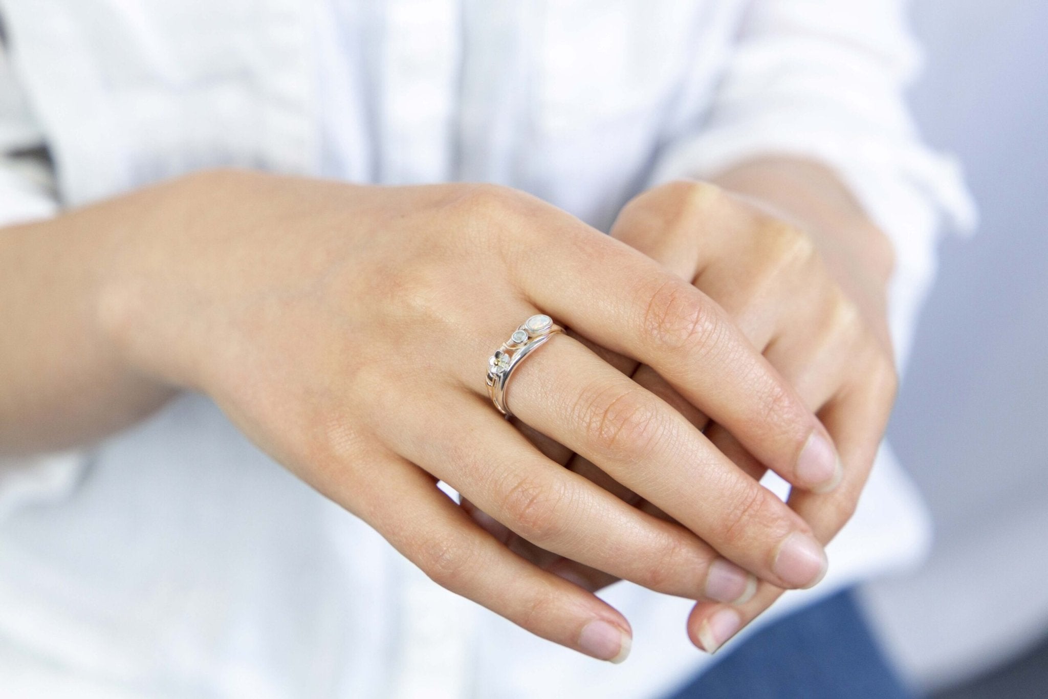 Opalite Topaz Flower Ring - The Nancy Smillie Shop - Art, Jewellery & Designer Gifts Glasgow