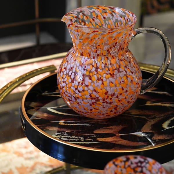 Orange and Red Confetti Glass Jug | The Nancy Smillie Shop - Art, Jewellery & Designer Gifts Glasgow Scotland