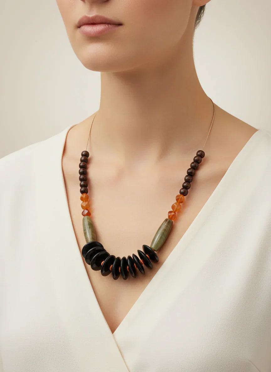 Orange Black brown necklace - Jewellery - Scotland
