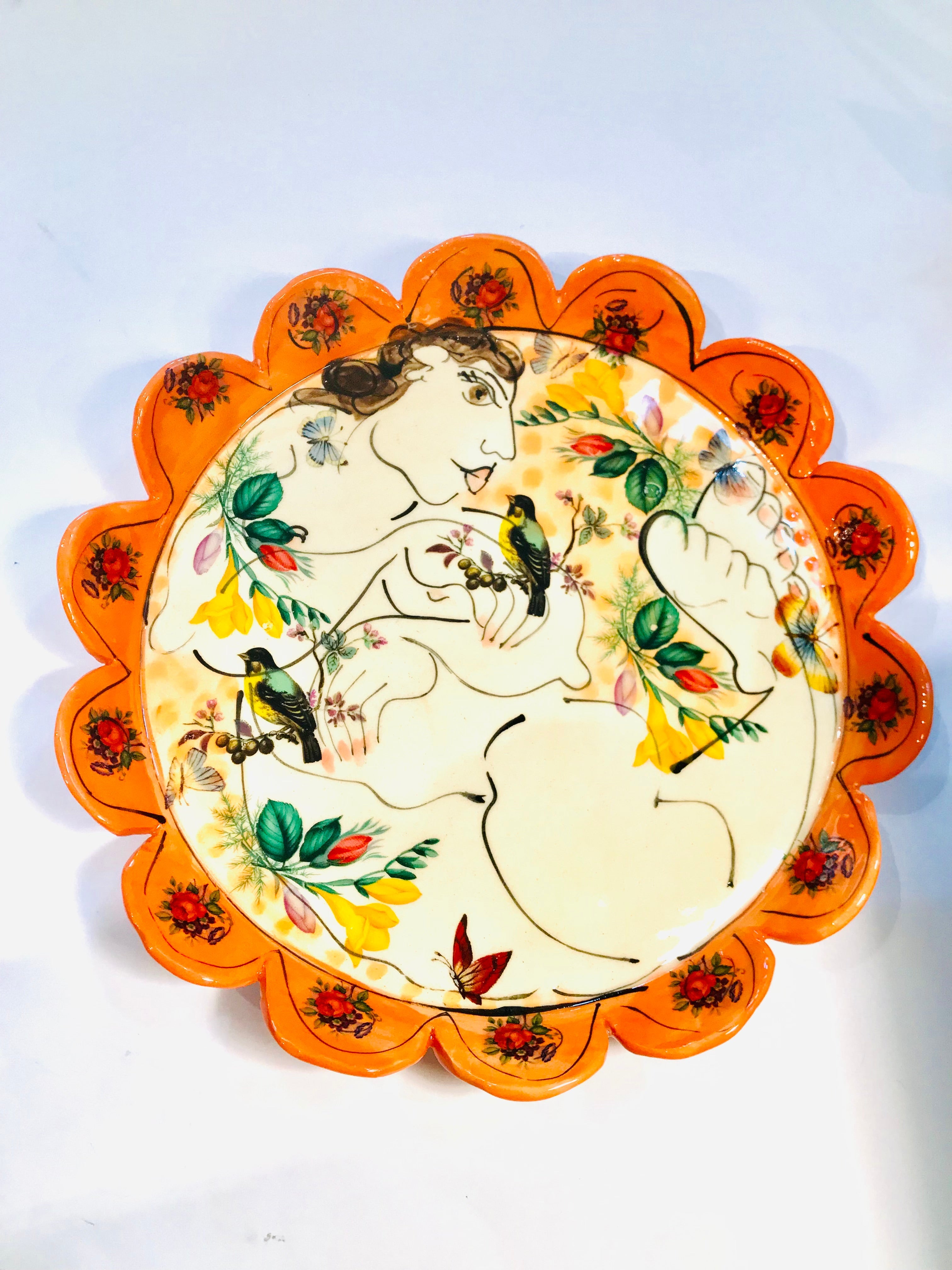 Orange Shallow Plate - The Nancy Smillie Shop - Art, Jewellery & Designer Gifts Glasgow