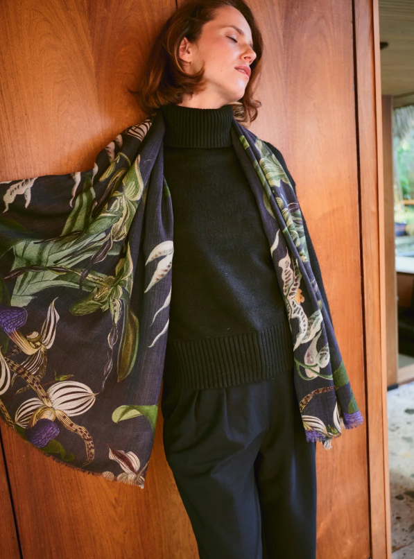 Orchid Black Wool Scarf - Scarves! - Scotland