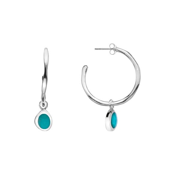 Organic Turquoise Hoops - The Nancy Smillie Shop - Art, Jewellery & Designer Gifts Glasgow