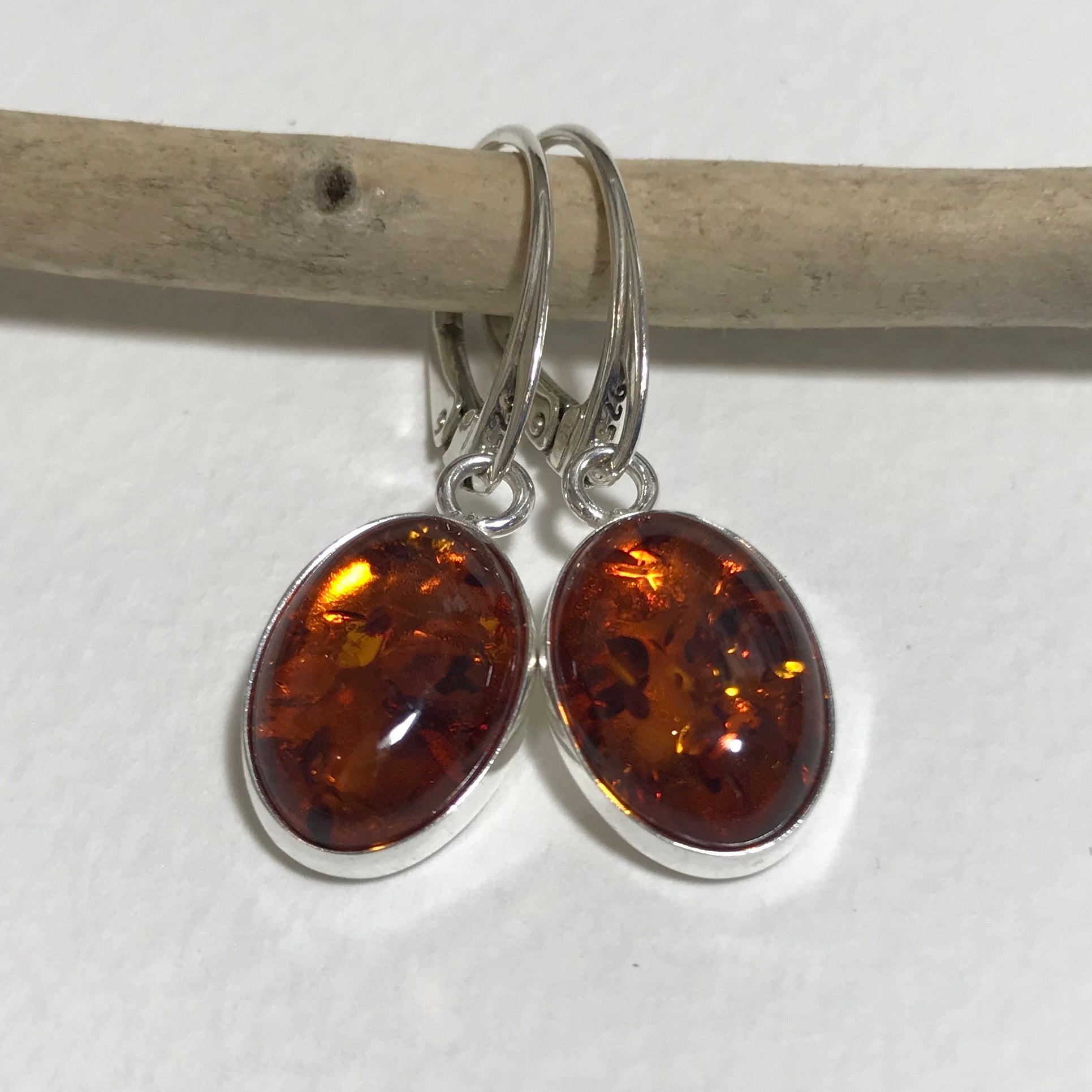 Oval Amber Earrings - The Nancy Smillie Shop - Art, Jewellery & Designer Gifts Glasgow
