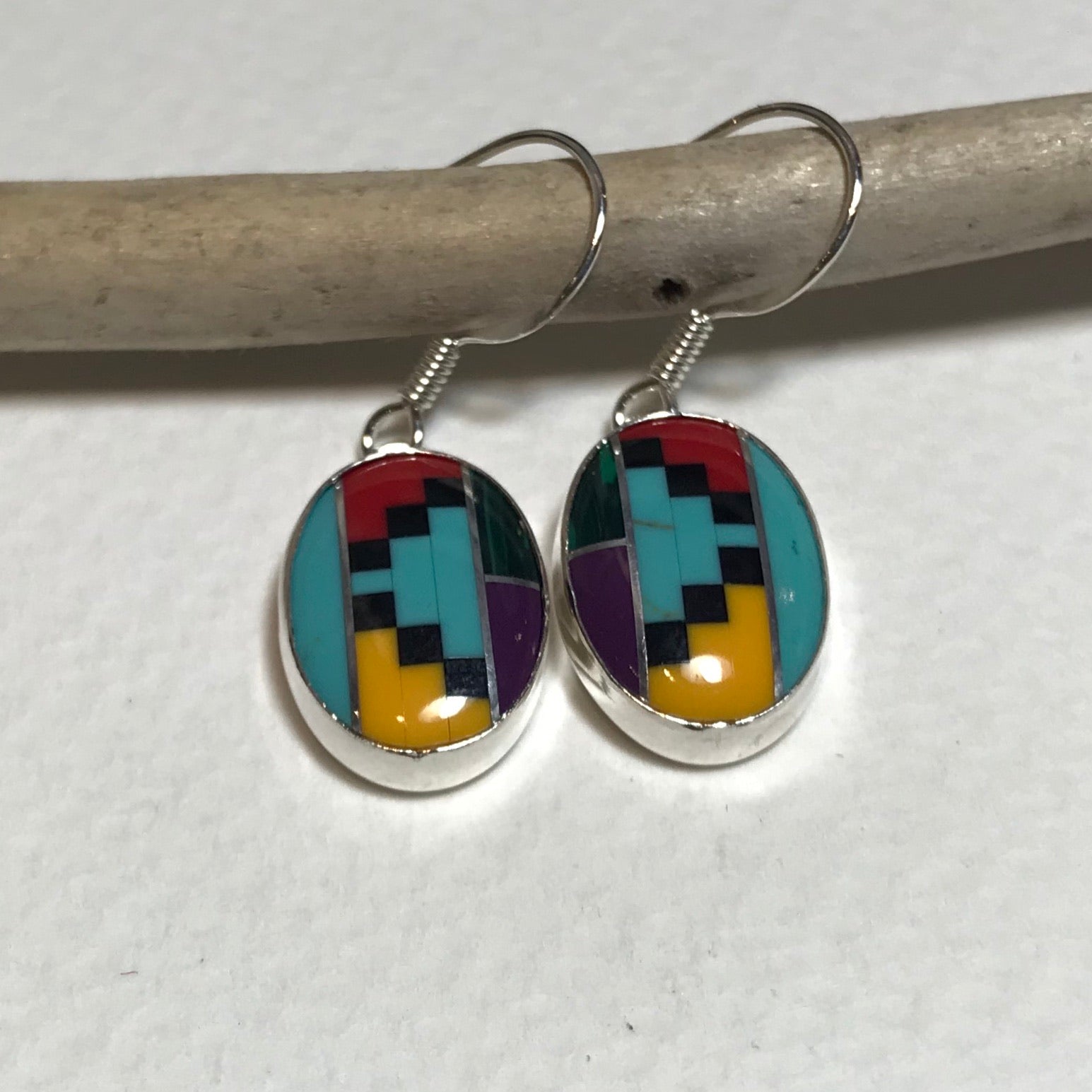 Oval Aztec Earrings - The Nancy Smillie Shop - Art, Jewellery & Designer Gifts Glasgow