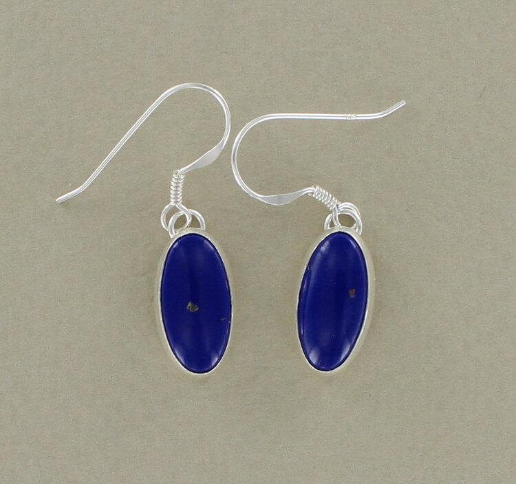 Oval Lapis Earrings - The Nancy Smillie Shop - Art, Jewellery & Designer Gifts Glasgow