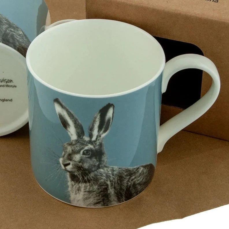 Pale Blue Hare Mug - The Nancy Smillie Shop - Art, Jewellery & Designer Gifts Glasgow