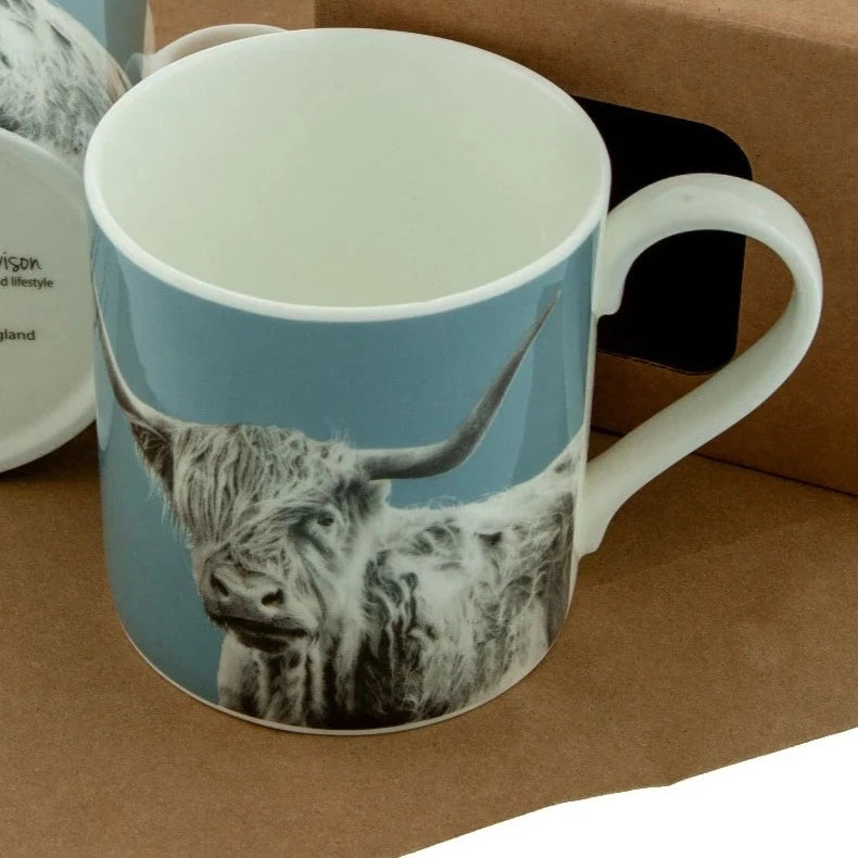 Pale Blue Shaggy Cow Mug - The Nancy Smillie Shop - Art, Jewellery & Designer Gifts Glasgow