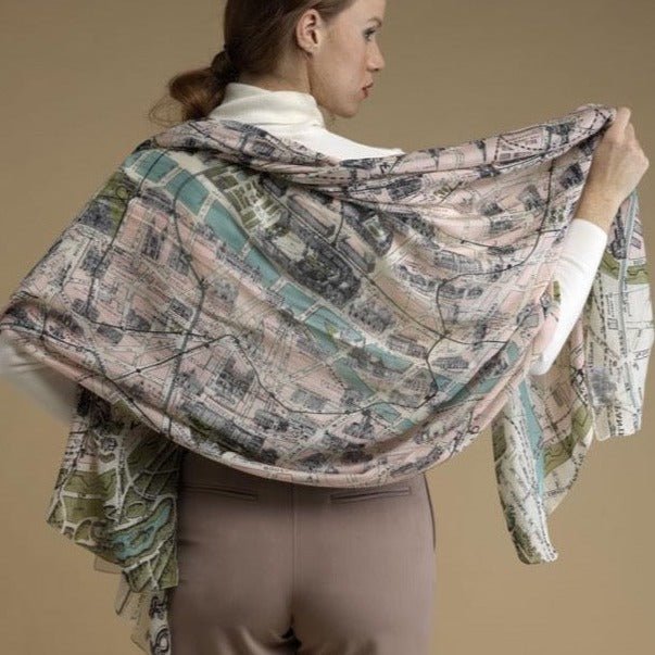 Paris Map Scarf - The Nancy Smillie Shop - Art, Jewellery & Designer Gifts Glasgow