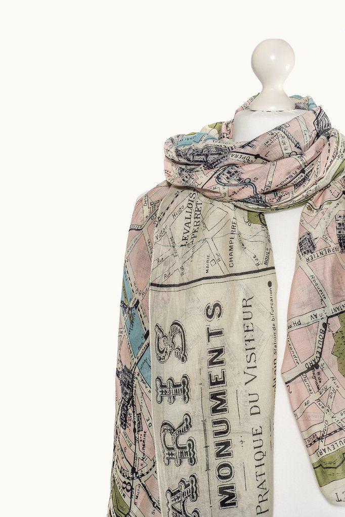 Paris Map Scarf - The Nancy Smillie Shop - Art, Jewellery & Designer Gifts Glasgow
