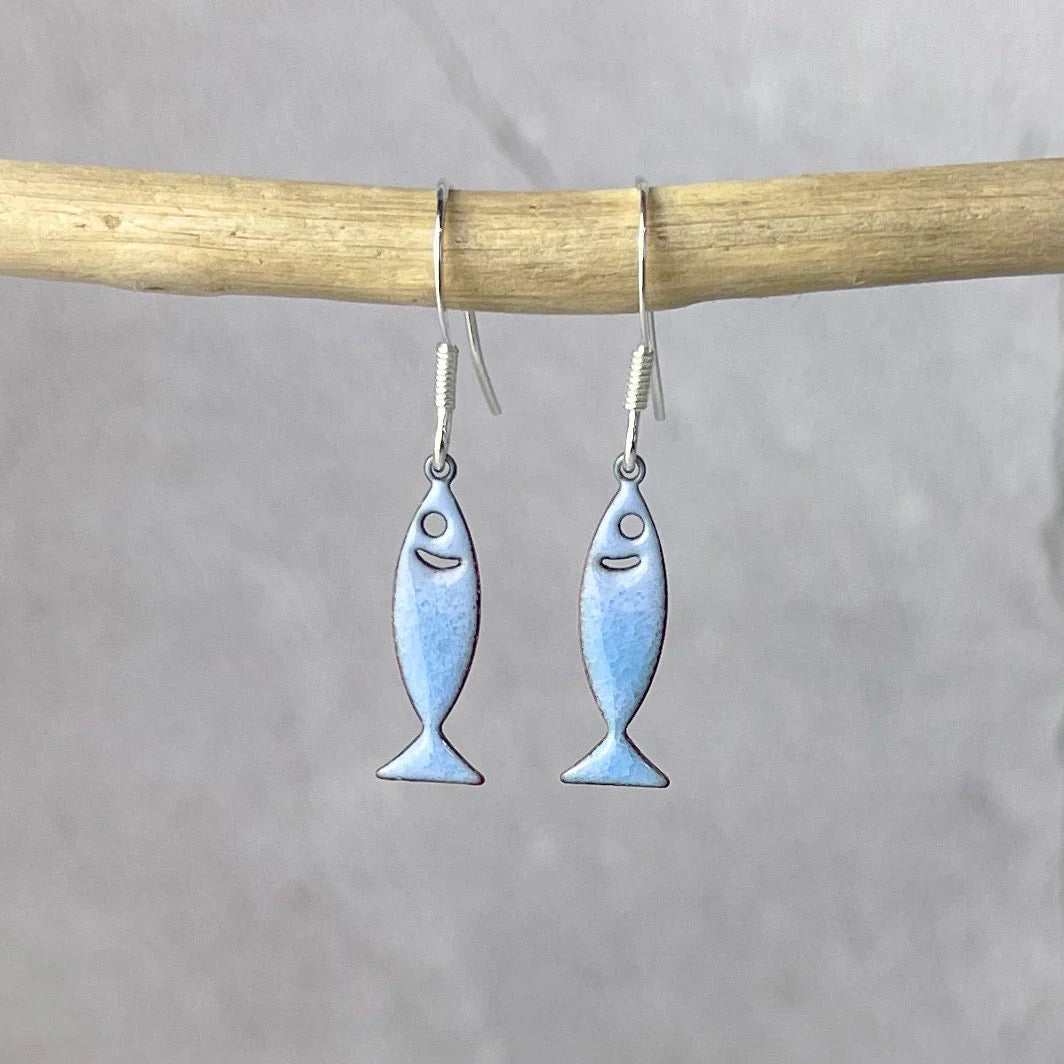 Pastel Blue Fish Earrings