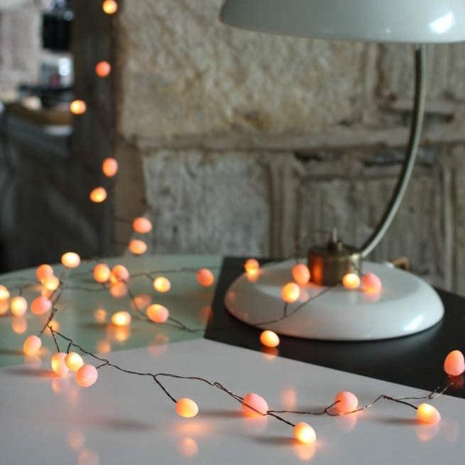 Peach Teardrop Battery Lights - The Nancy Smillie Shop - Art, Jewellery & Designer Gifts Glasgow