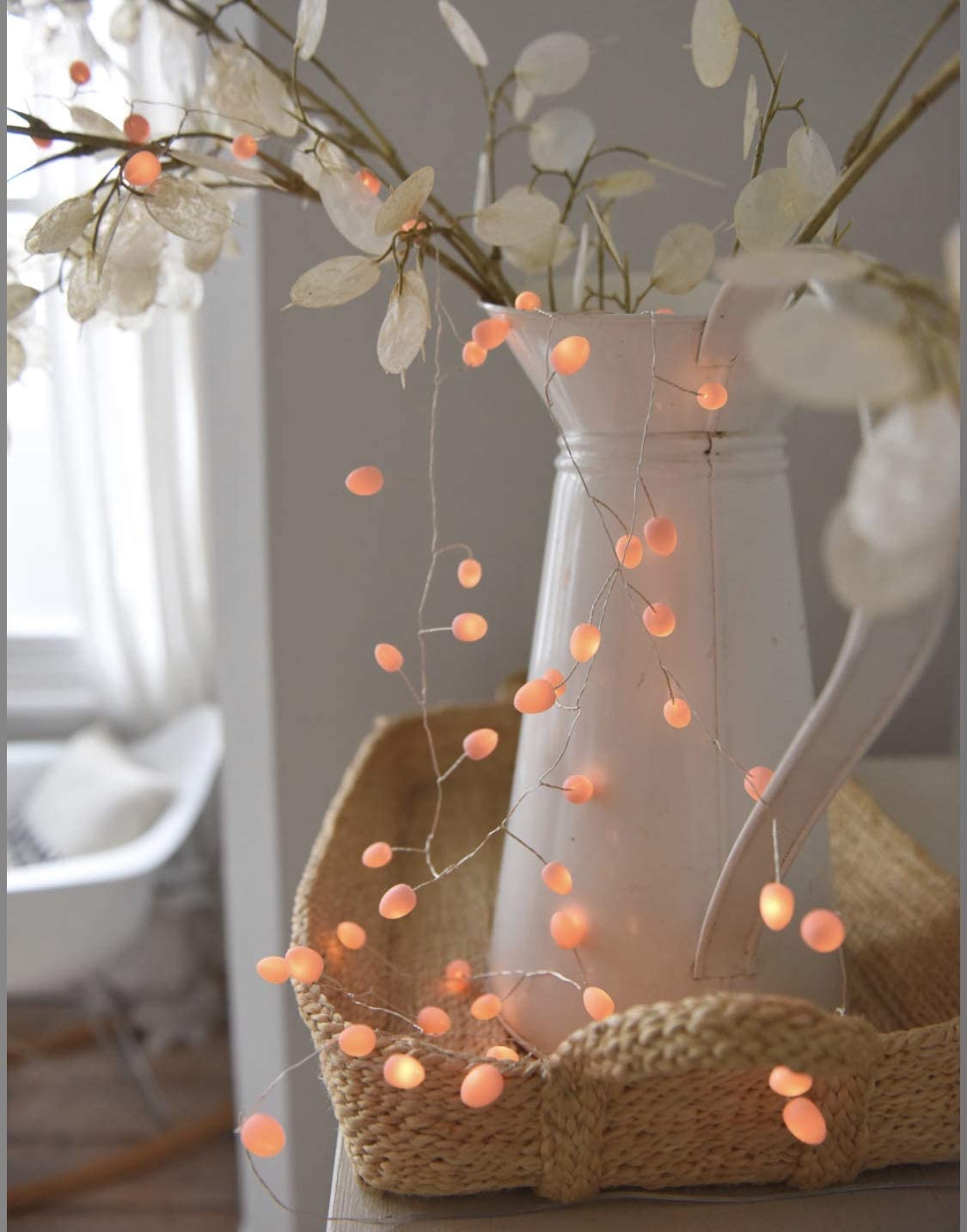 Peach Teardrop Battery Lights - The Nancy Smillie Shop - Art, Jewellery & Designer Gifts Glasgow