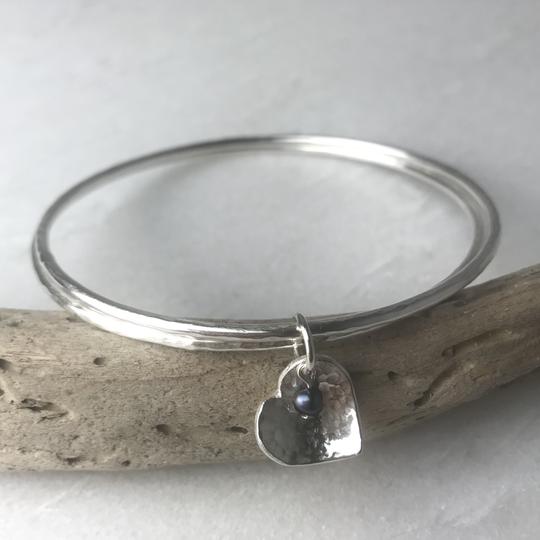 Peacock Pearl Heart Double Bangle - The Nancy Smillie Shop - Art, Jewellery & Designer Gifts Glasgow