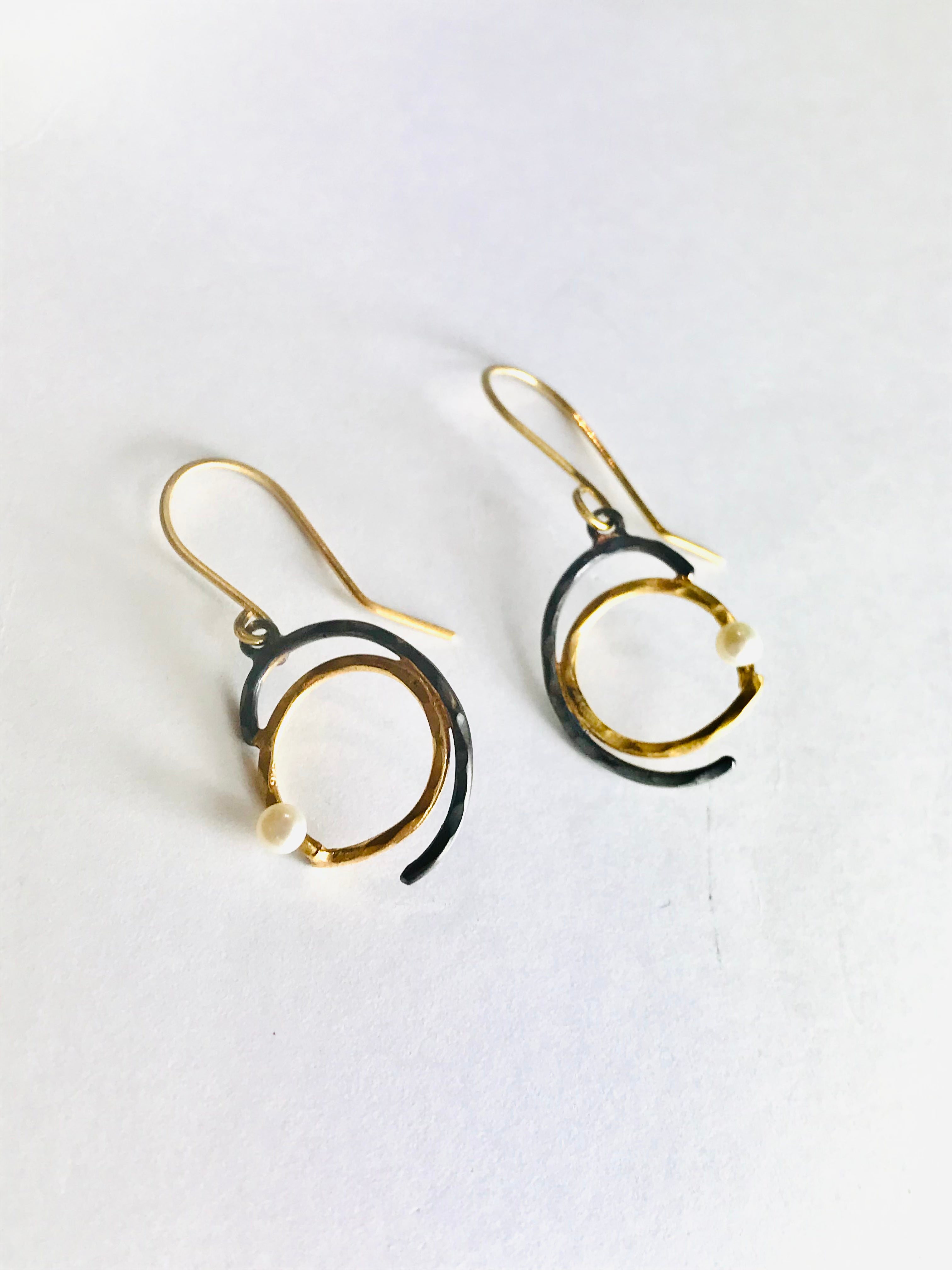 Pearl Hoop Drop Earrings - The Nancy Smillie Shop - Art, Jewellery & Designer Gifts Glasgow