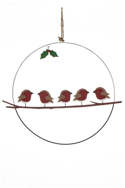 Perched Robins Wreath - The Nancy Smillie Shop - Art, Jewellery & Designer Gifts Glasgow
