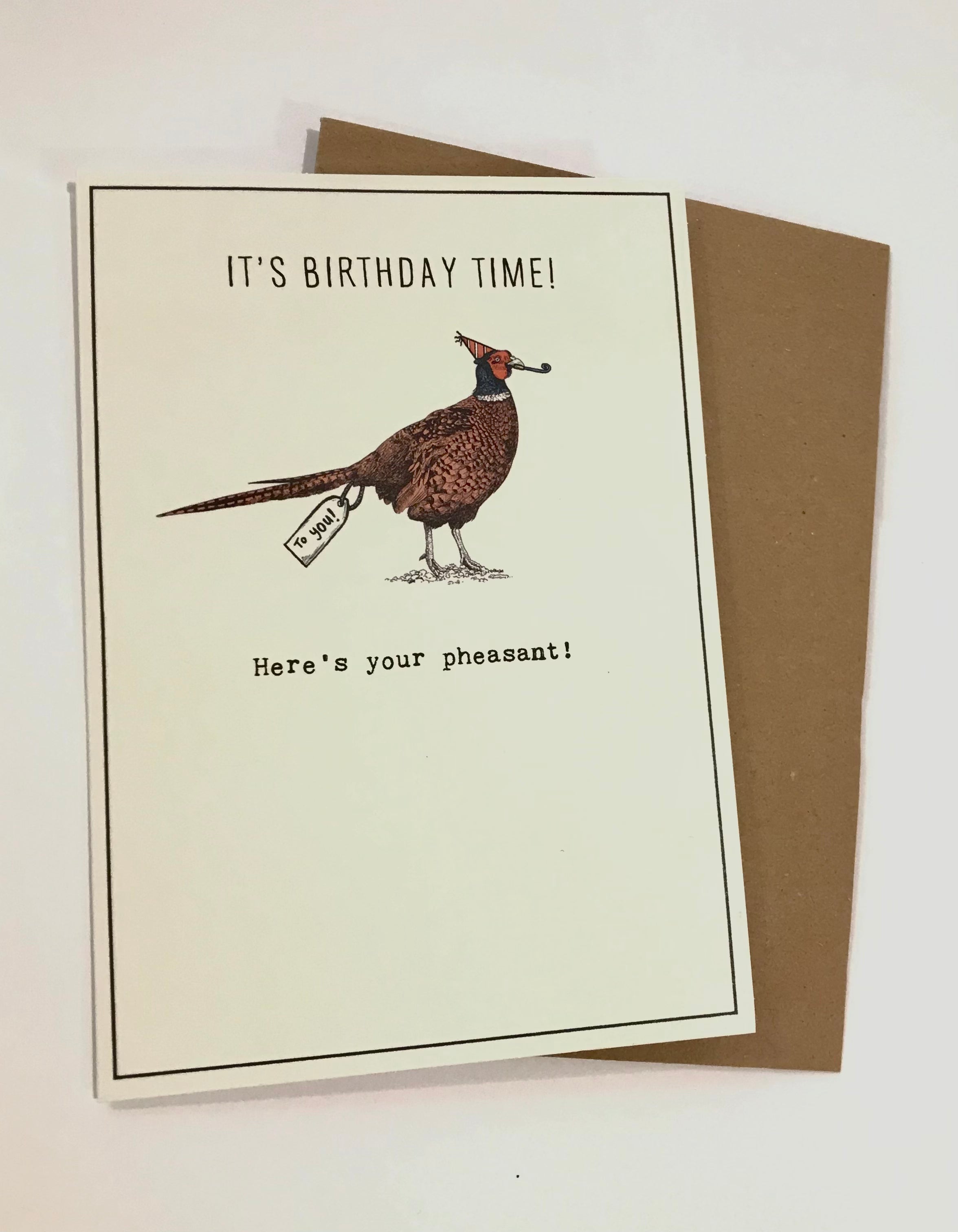 Pheasant Birthday Time card - The Nancy Smillie Shop - Art, Jewellery & Designer Gifts Glasgow