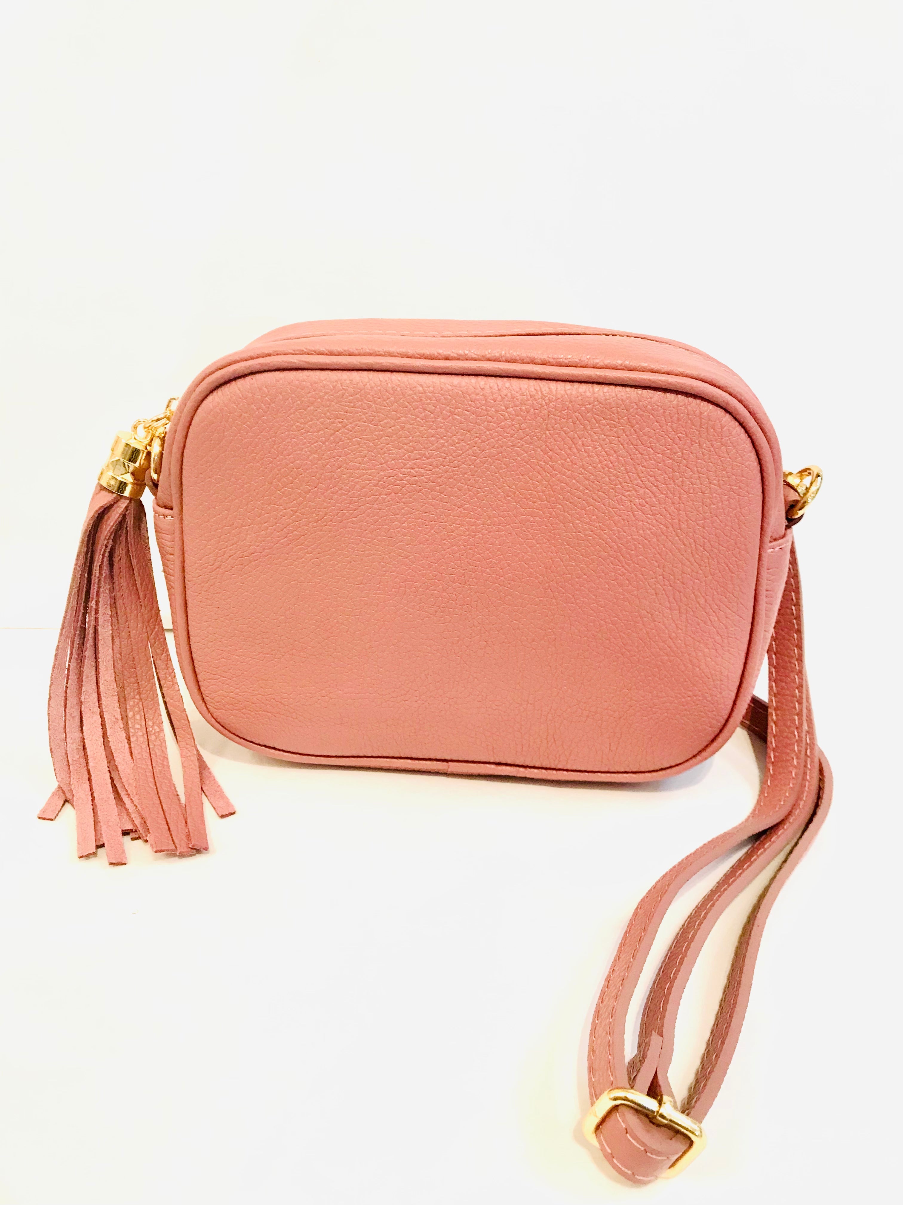 Pink Crossover Leather Camera Bag - The Nancy Smillie Shop - Art, Jewellery & Designer Gifts Glasgow