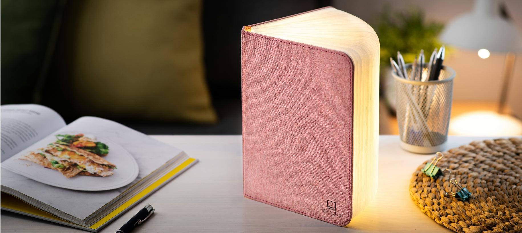 Pink Fabric Large Book Light - The Nancy Smillie Shop - Art, Jewellery & Designer Gifts Glasgow